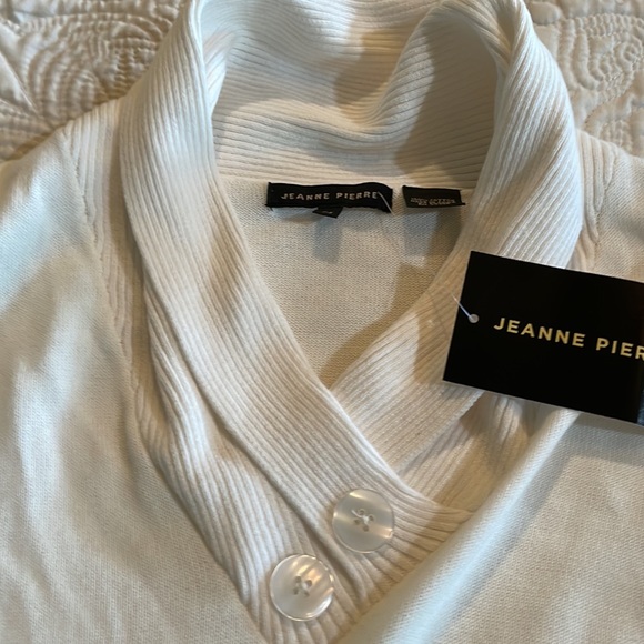 Jeanne Pierre 3/4 Sleeve Sweater, Cream, Medium NWT - Picture 3 of 10